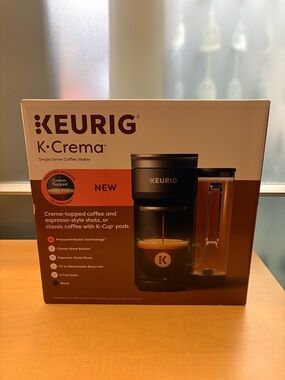 NEW Keurig K-Crema Single Serve Coffee Maker - Black